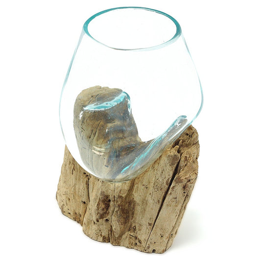 Teakholz mit Glas